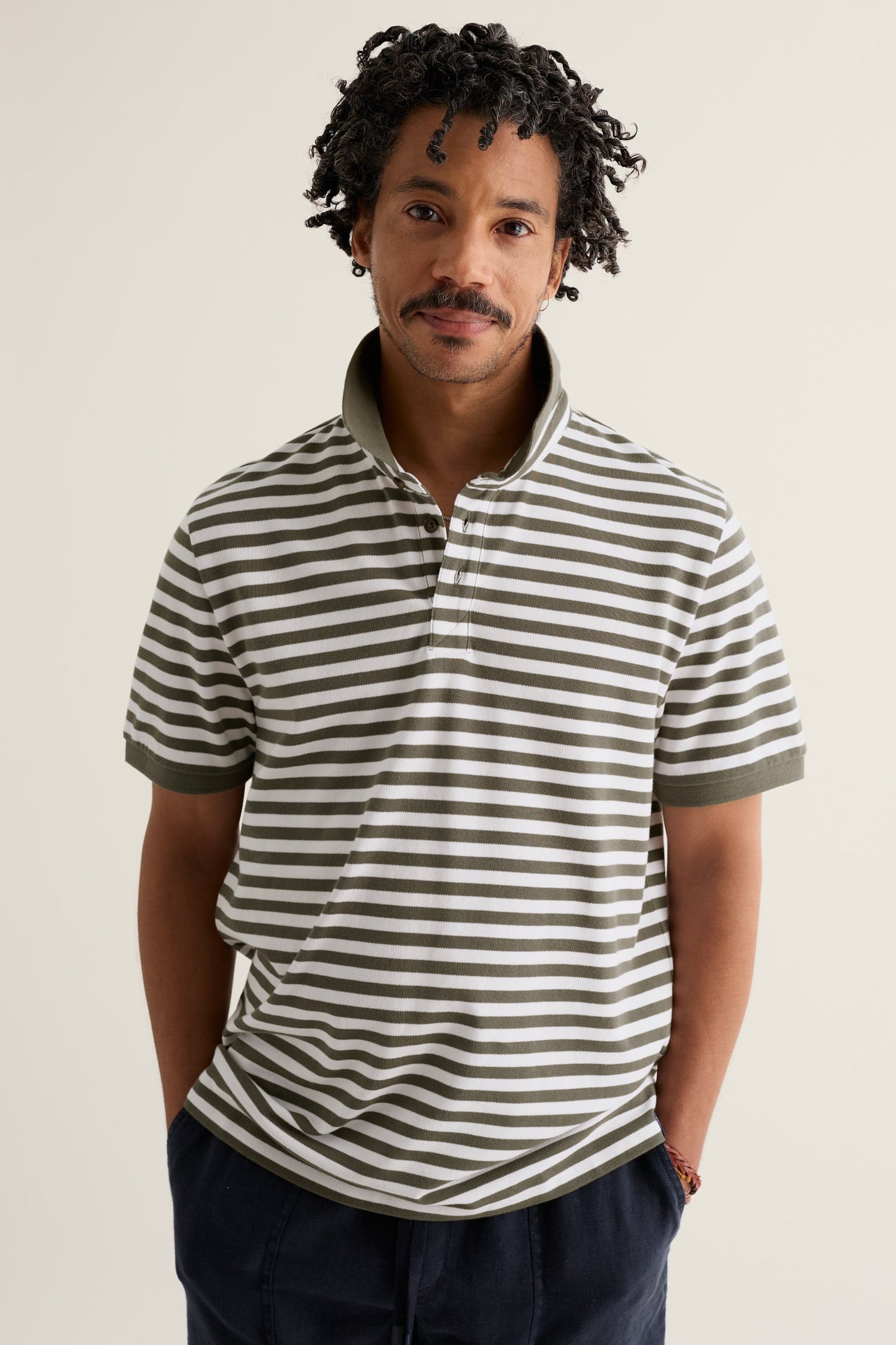 Men's Balefire Striped Polo in Organic Cotton