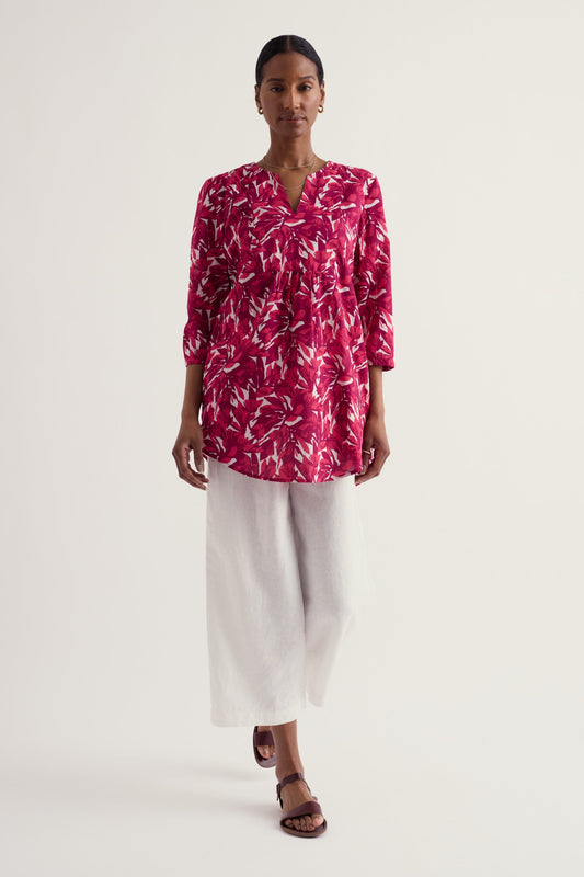 Op Art Organic Cotton Tunic Top