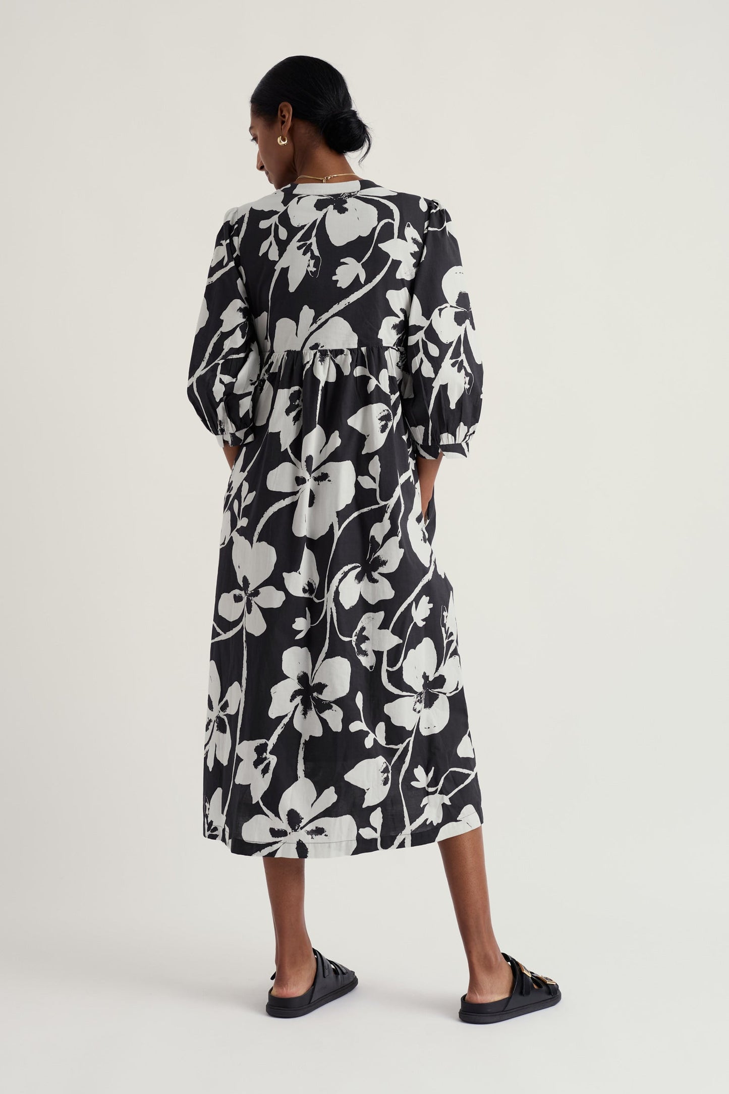 Earth Colours Poplin Midi Dress in GOTS Organic Cotton