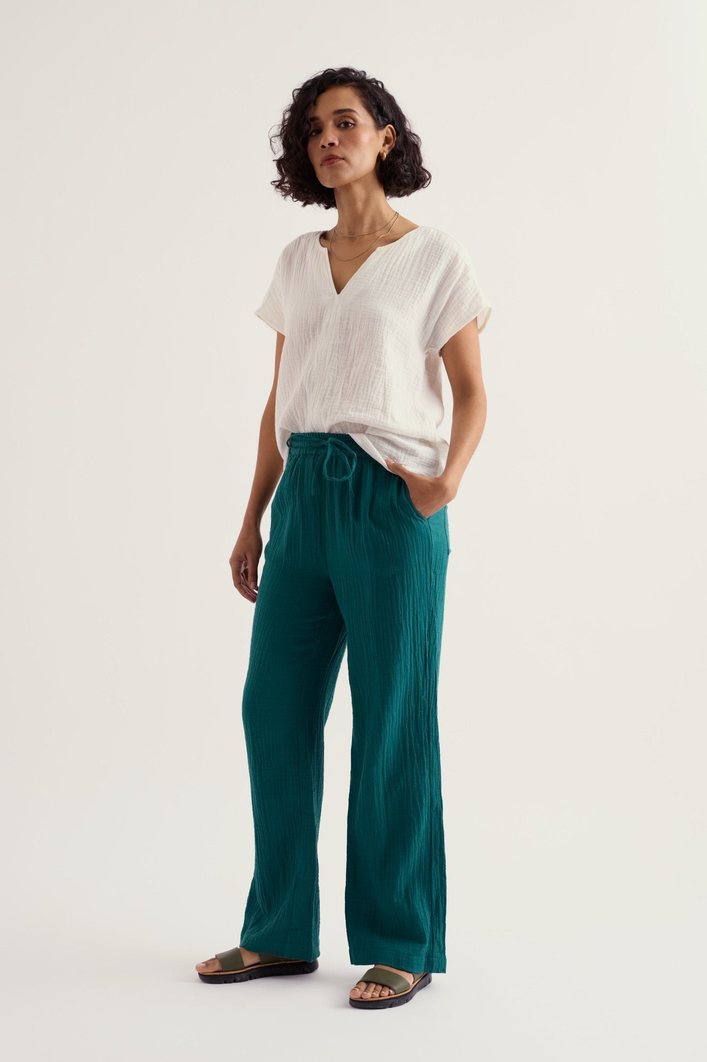 Tide Flow Wide Leg Organic Cotton Trousers