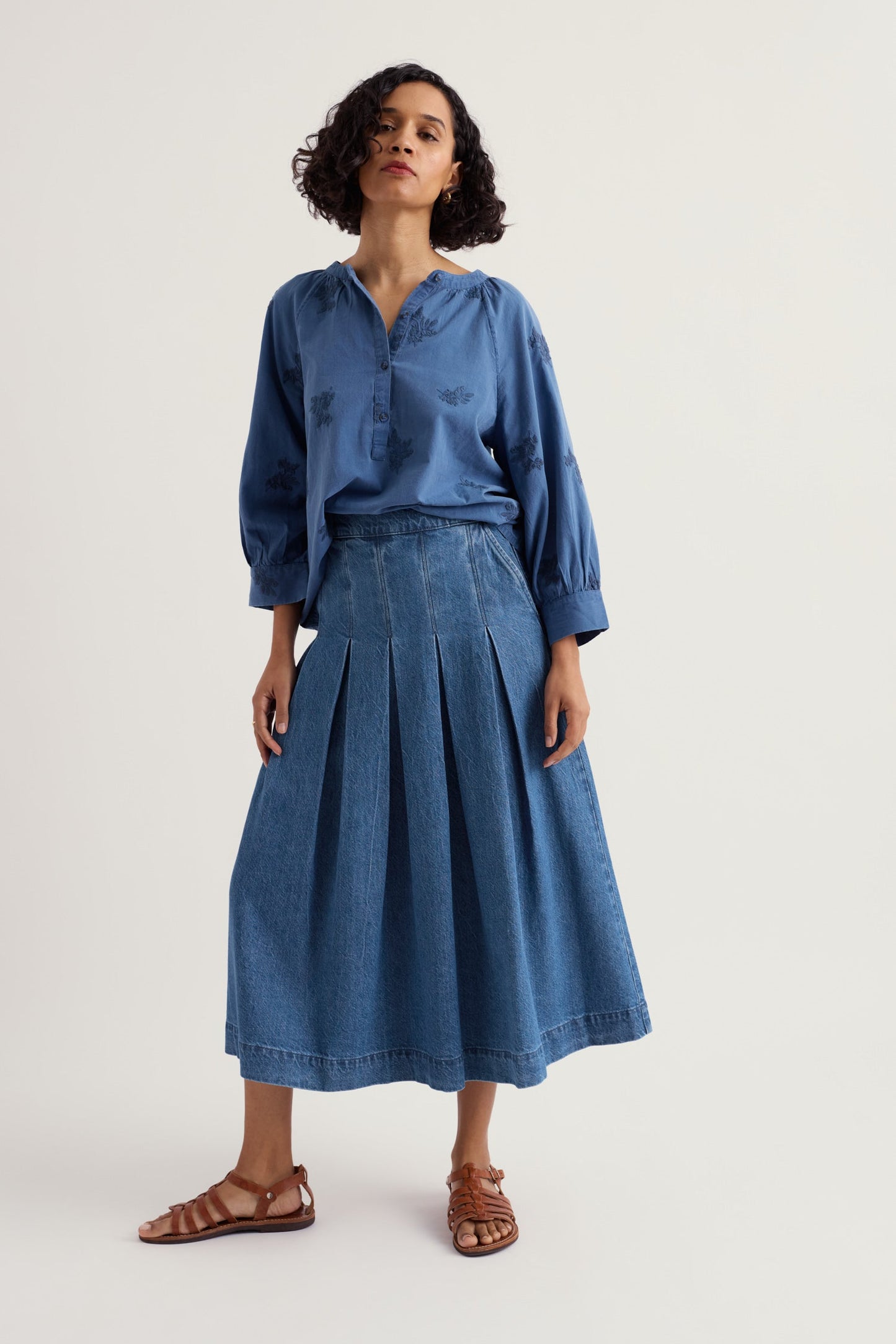 Rosewall A-line Midi Skirt
